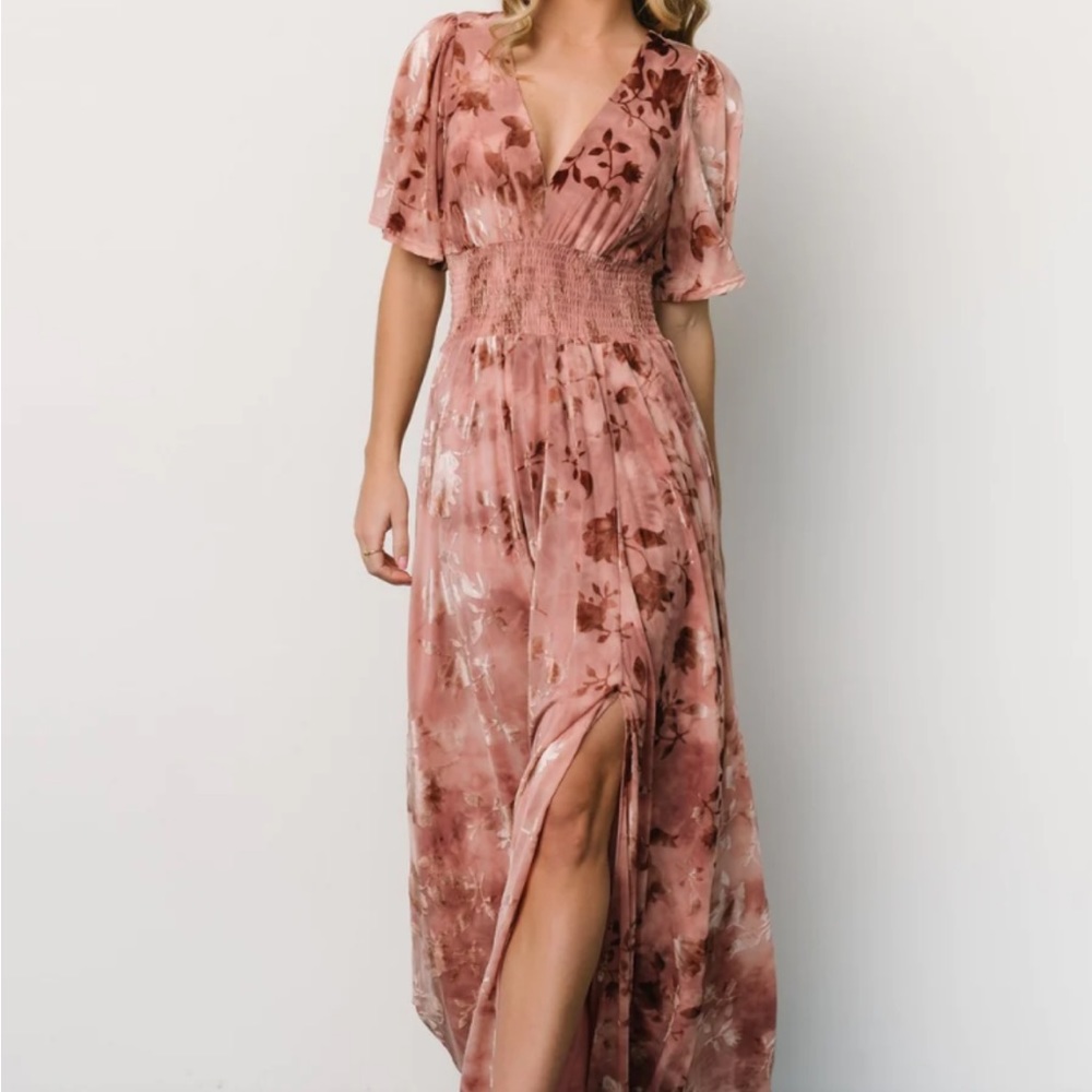 Blush velvet dress